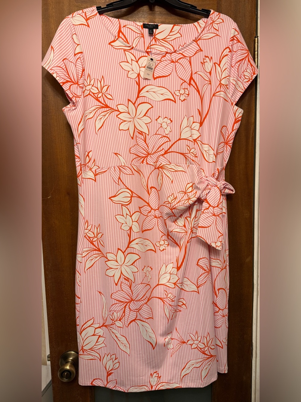 Talbots Petite Effortless Jersey Bella Outlined Floral Shift Dress NWT 1XP